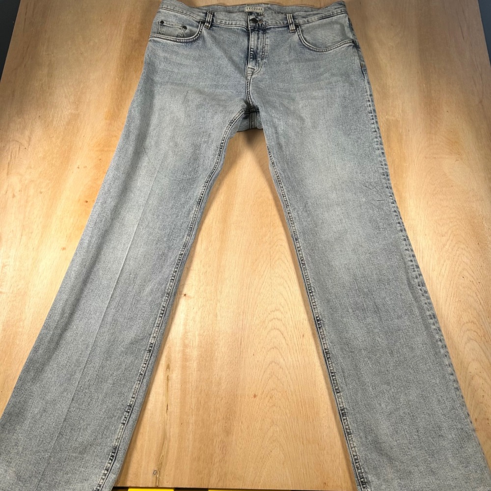 Tecovas Slim Jean Mens 38x34 Light Blue Wash Premium Denim Stretch Long Length